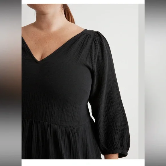 Madewell Lightspun V-neck Midi Dress - Picture 3 of 11